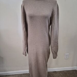 H&M Long Sleeve Tan Dress